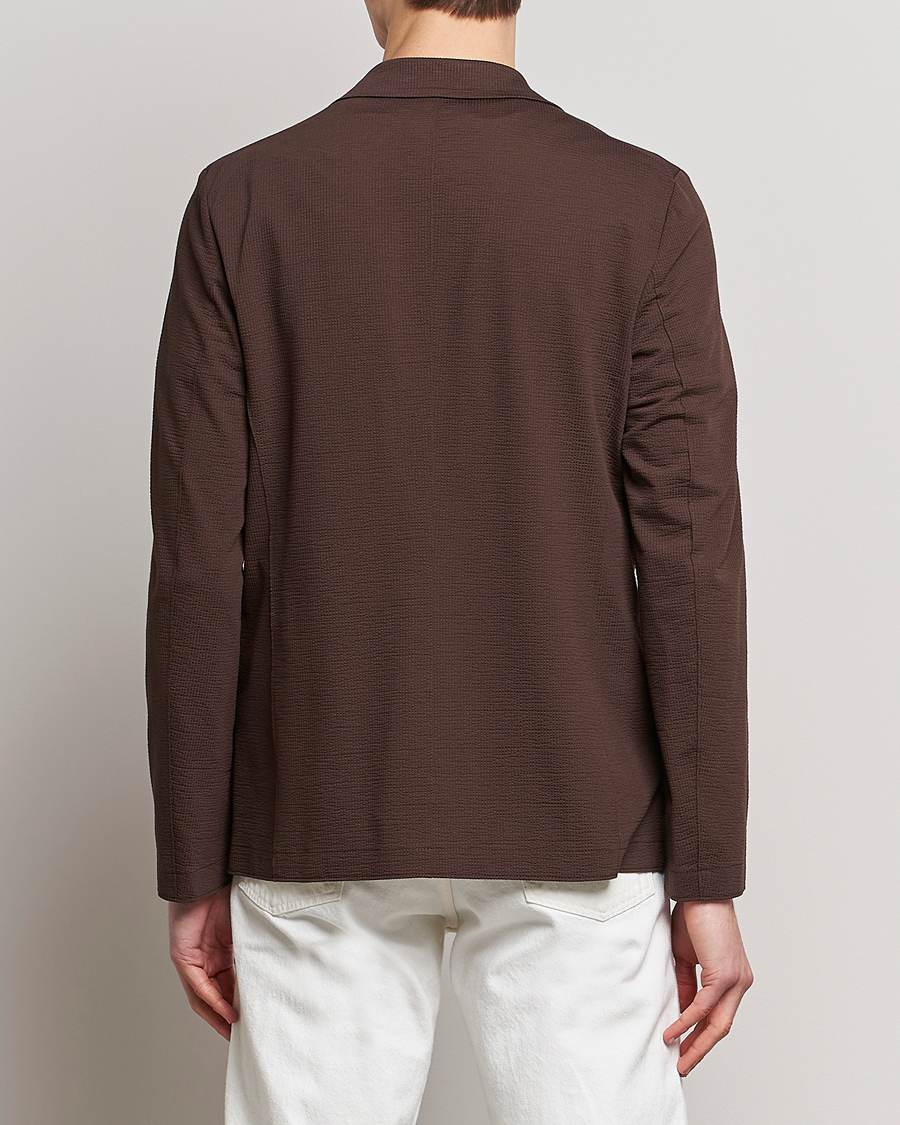 Hombres | Blazers | Harris Wharf London | Coolmax Seersucker Blazer Brown