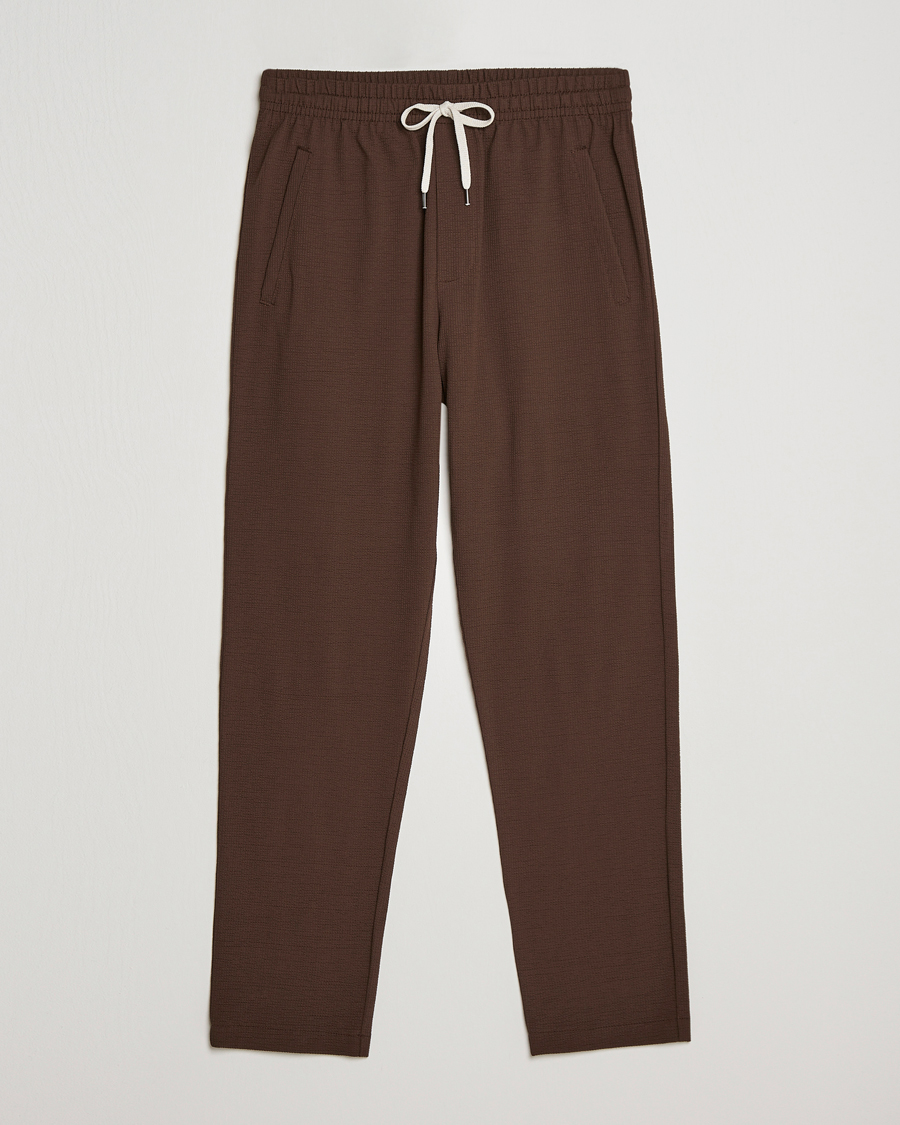 Hombres | Pantalones | Harris Wharf London | Coolmax Seersucker Trouser Brown