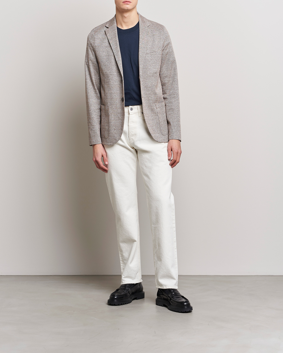 Hombres | Blazers | Harris Wharf London | Linen Blend Blazer Tobacco