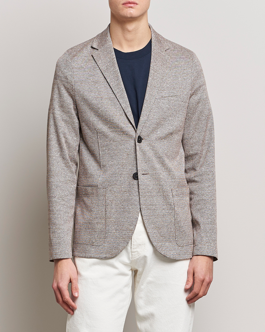 Hombres | Blazers | Harris Wharf London | Linen Blend Blazer Tobacco