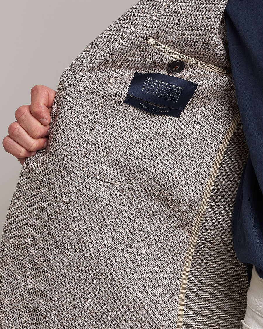 Hombres | Blazers | Harris Wharf London | Linen Blend Blazer Tobacco