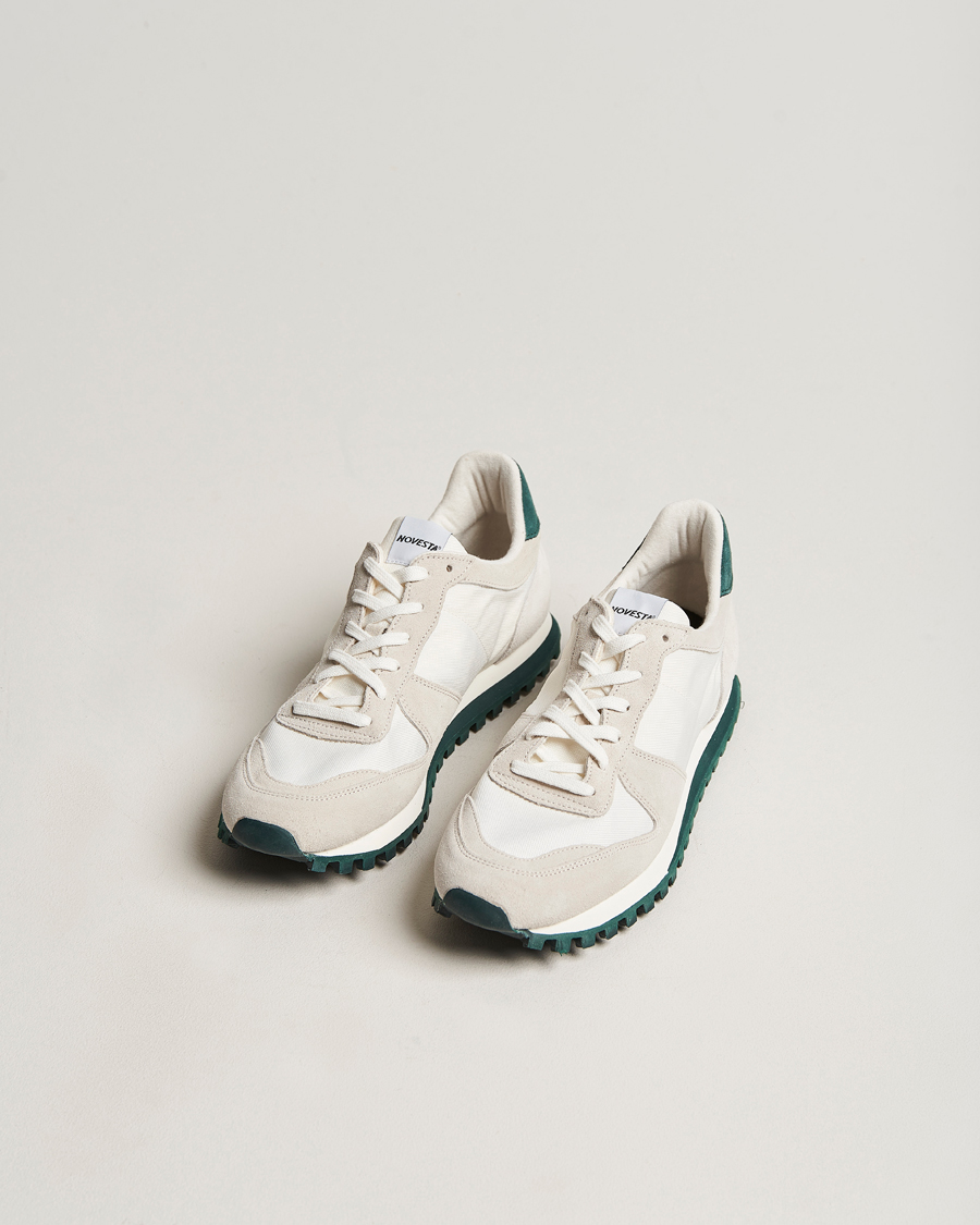 Hombres | Novesta Marathon Trail Running Sneaker White/Green | Novesta | Marathon Trail Running Sneaker White/Green