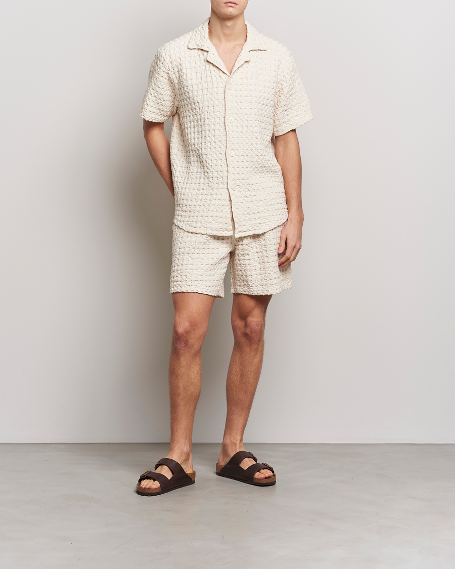 Hombres | Pantalones cortos | OAS | Porto Waffle Shorts Ecru