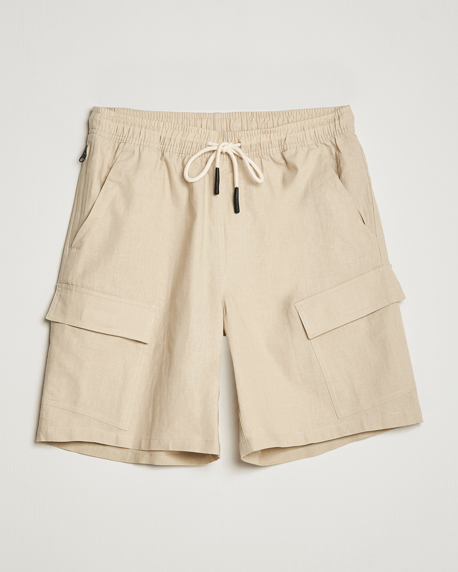 Hombres | Pantalones cortos | OAS | Cargo Linen Shorts Beige