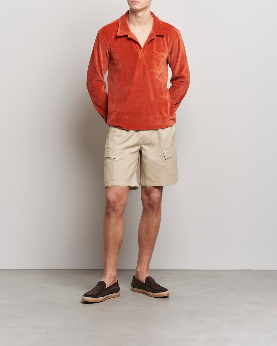 Hombres | Pantalones cortos | OAS | Cargo Linen Shorts Beige