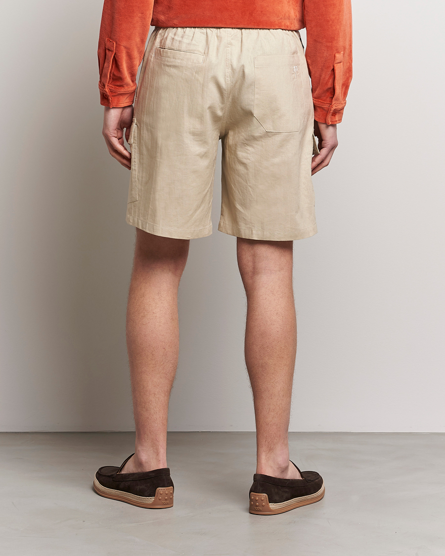 Hombres | Pantalones cortos | OAS | Cargo Linen Shorts Beige