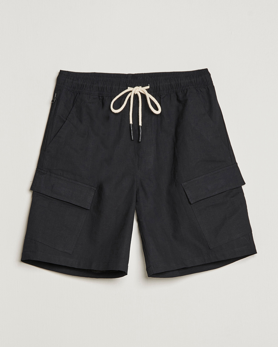 Hombres | Pantalones cortos | OAS | Cargo Linen Shorts Black