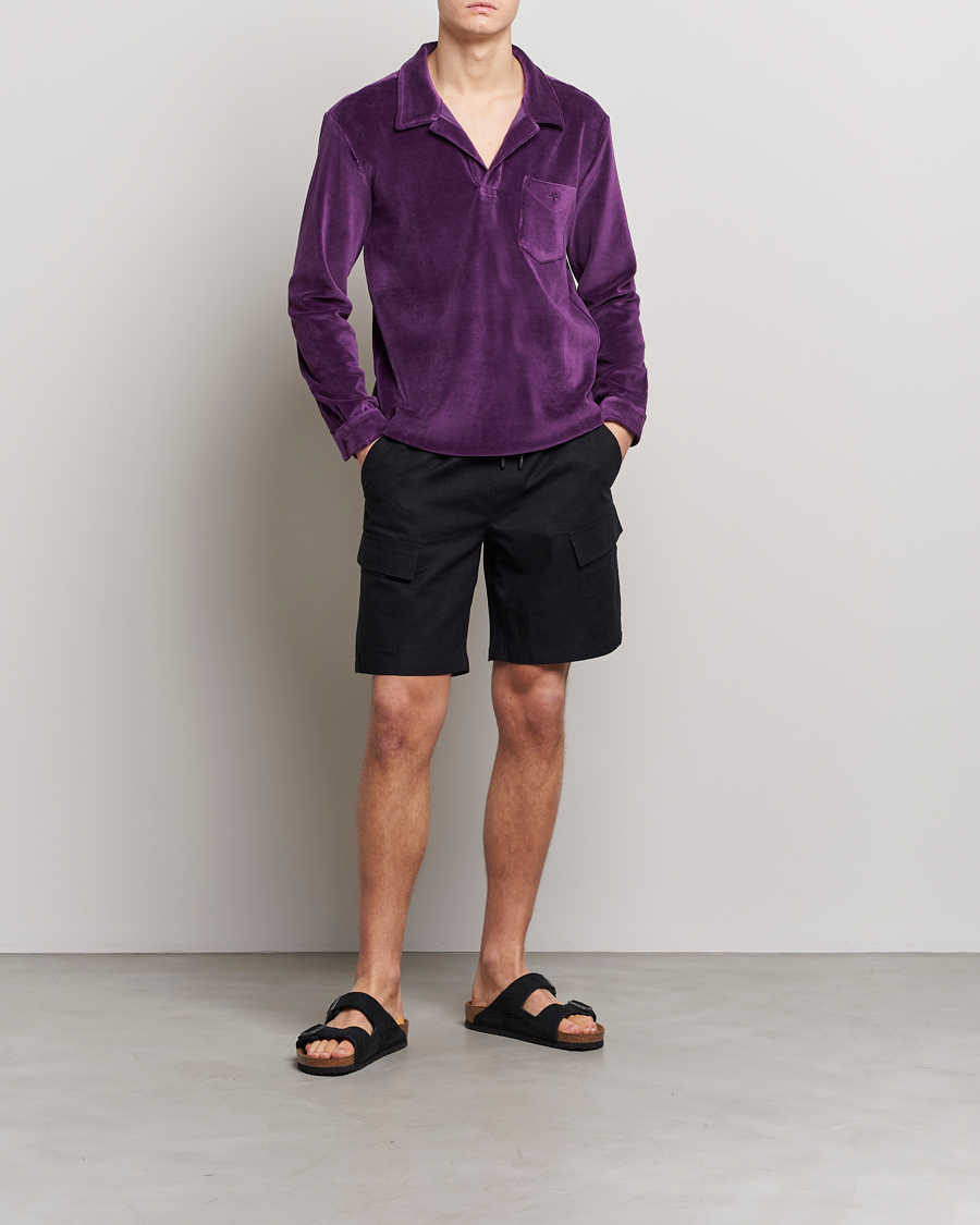 Hombres | Pantalones cortos | OAS | Cargo Linen Shorts Black