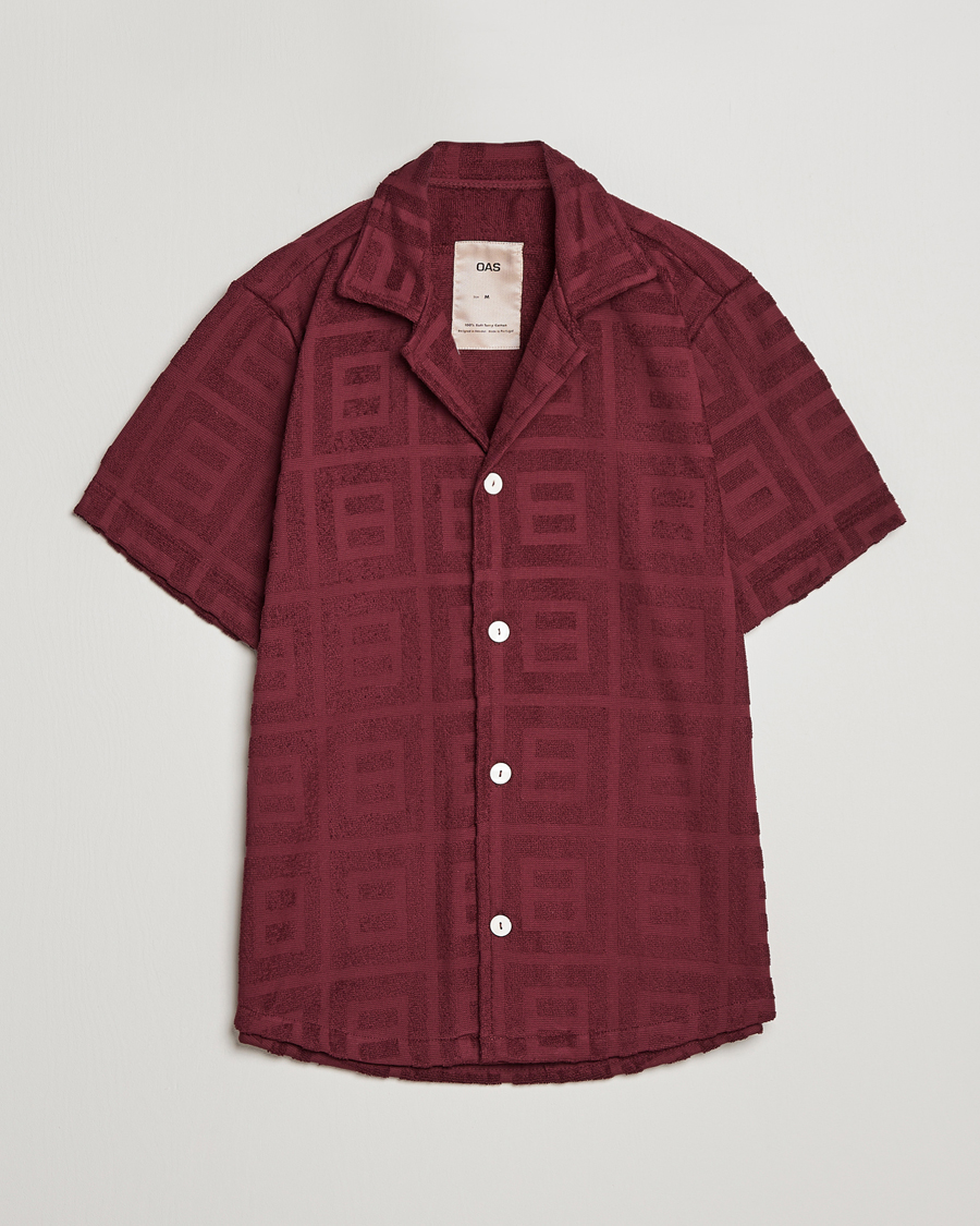 Hombres | Camisas | OAS | Terry Cuba Short Sleeve Shirt Burgundy