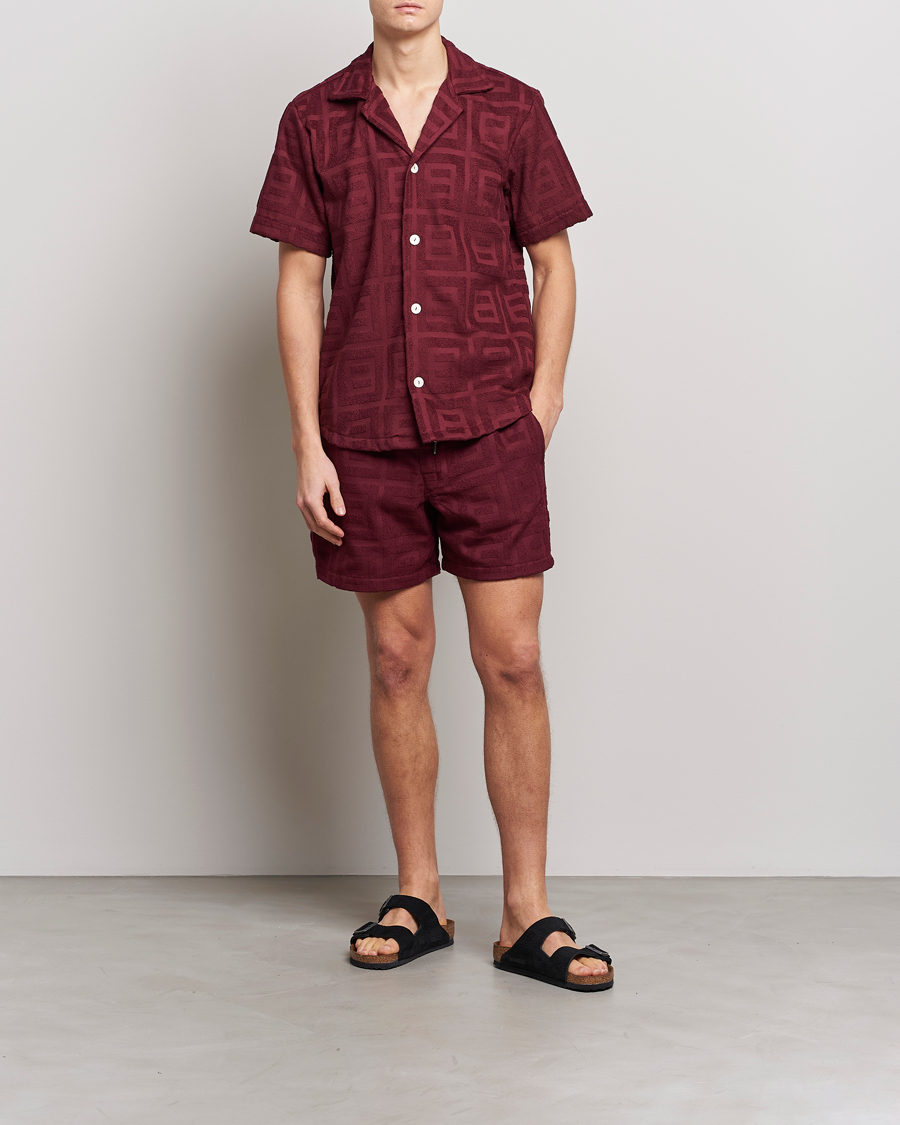 Hombres | Camisas | OAS | Terry Cuba Short Sleeve Shirt Burgundy