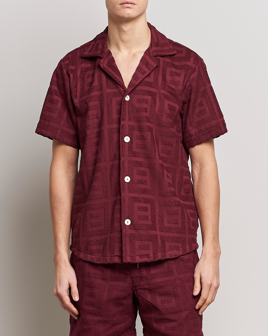 Hombres | Camisas | OAS | Terry Cuba Short Sleeve Shirt Burgundy