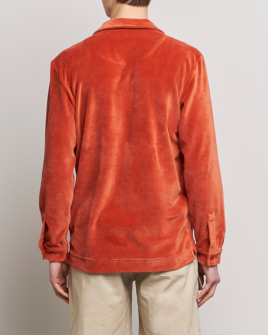Hombres | Camisas | OAS | Long Sleeve Velour Shirt Burnt Orange