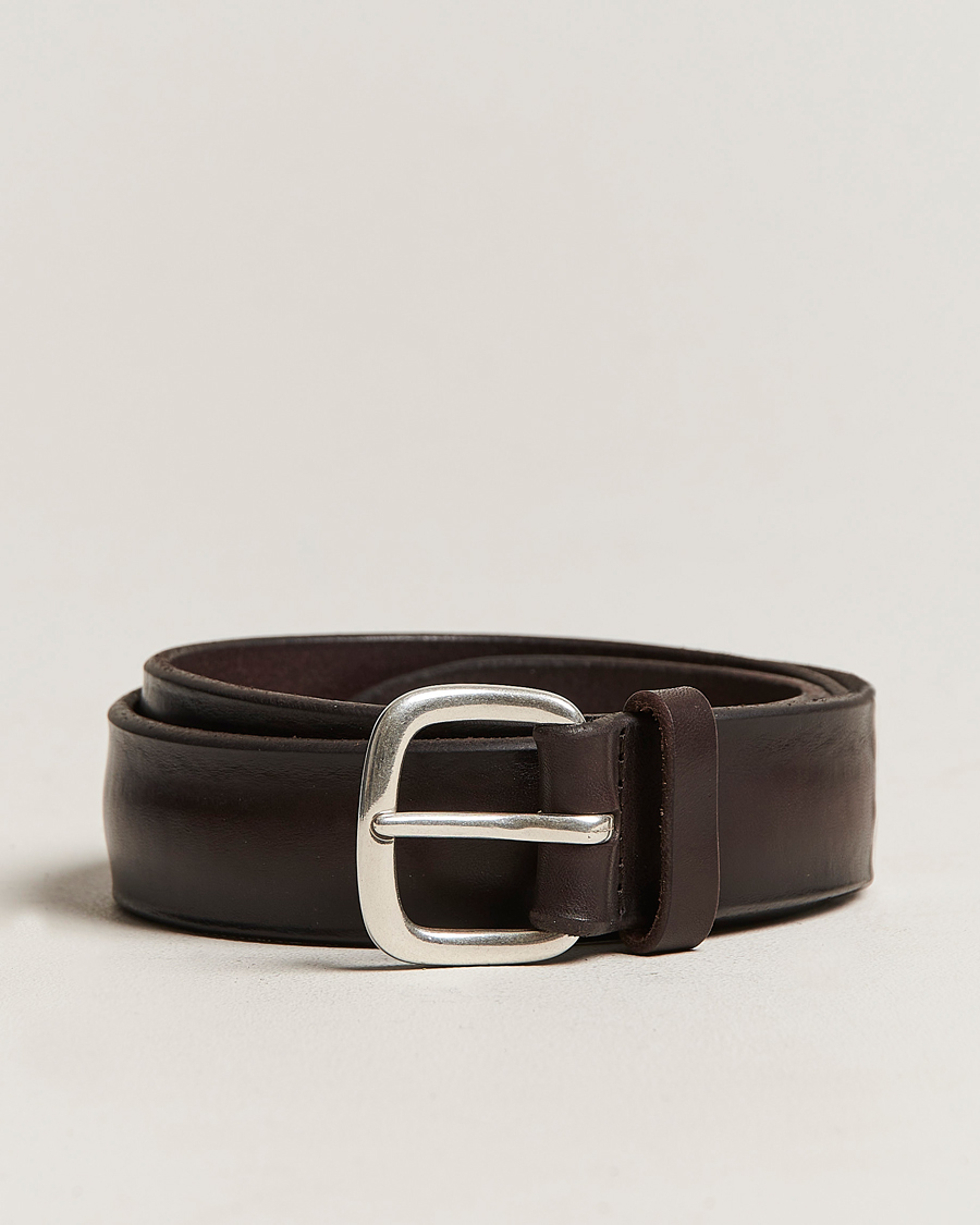 Hombres | Orciani Vachetta Soft Leather Belt 3,5 cm Dark Brown | Orciani | Vachetta Soft Leather Belt 3,5 cm Dark Brown