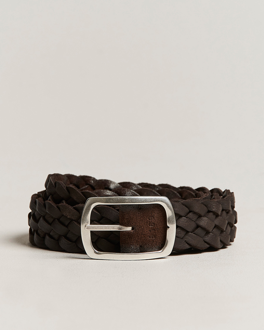 Hombres | Orciani Double Sided Suede Belt Dark Brown | Orciani | Double Sided Suede Belt Dark Brown