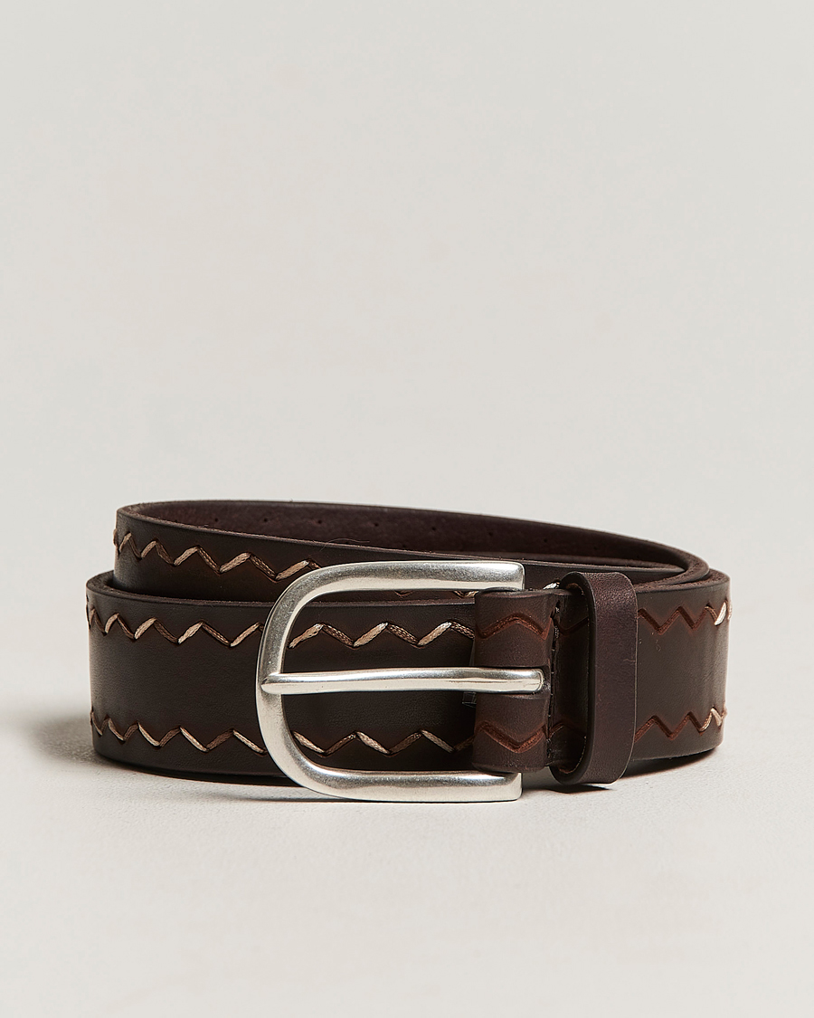 Hombres | Orciani Bull Gaucho Leather Belt Dark Brown | Orciani | Bull Gaucho Leather Belt Dark Brown