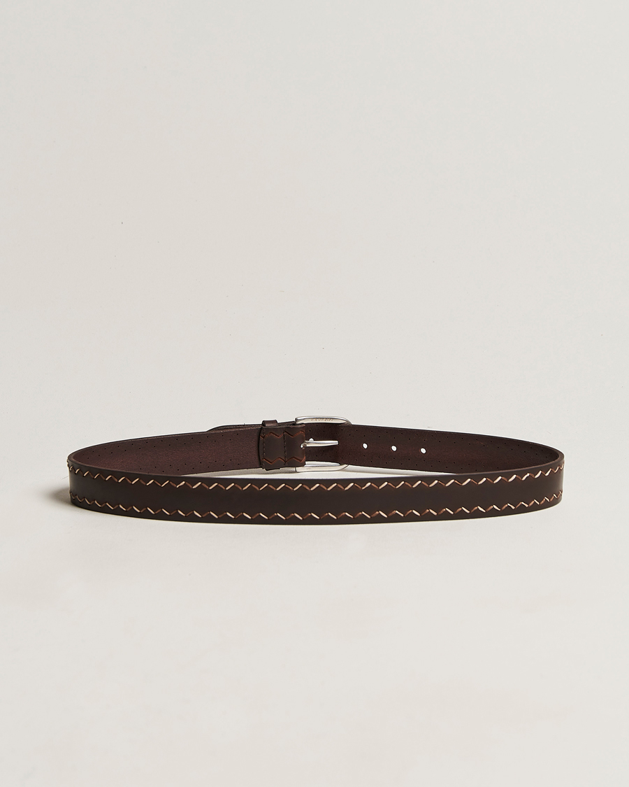 Hombres | Orciani Bull Gaucho Leather Belt Dark Brown | Orciani | Bull Gaucho Leather Belt Dark Brown