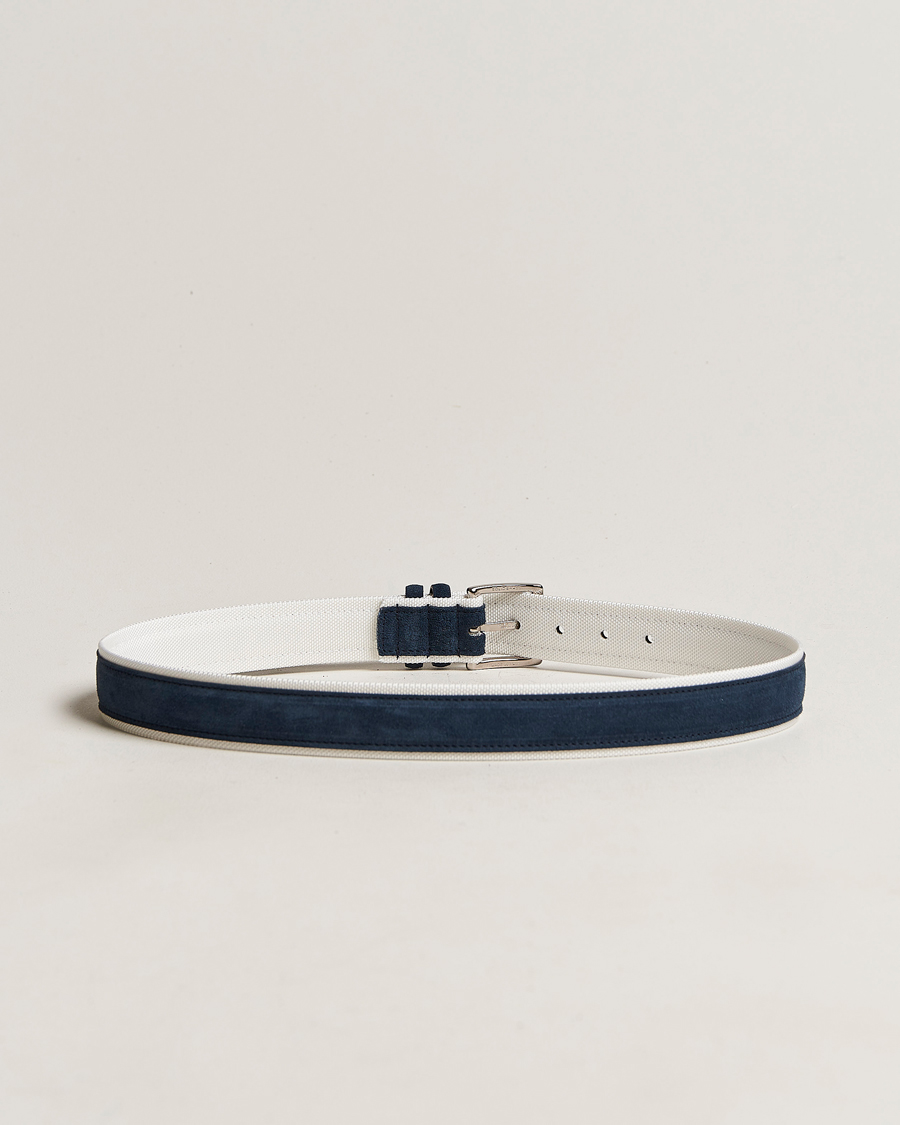 Hombres | Orciani Amalfi Suede/Canvas Belt Navy | Orciani | Amalfi Suede/Canvas Belt Navy