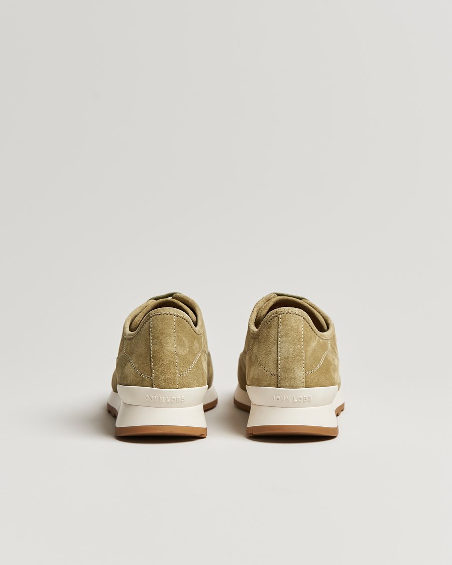Hombres | John Lobb Hurlingham Running Sneakers Moss Suede | John Lobb | Hurlingham Running Sneakers Moss Suede