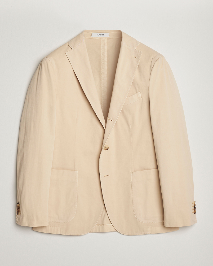 Hombres | Blazers | Boglioli | K Jacket Cotton Stretch Blazer Light Beige