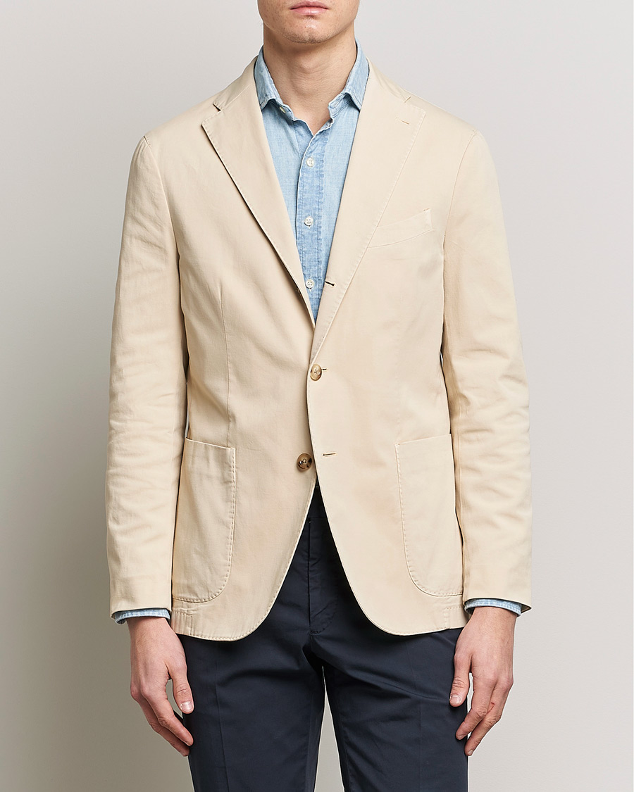 Hombres | Blazers | Boglioli | K Jacket Cotton Stretch Blazer Light Beige