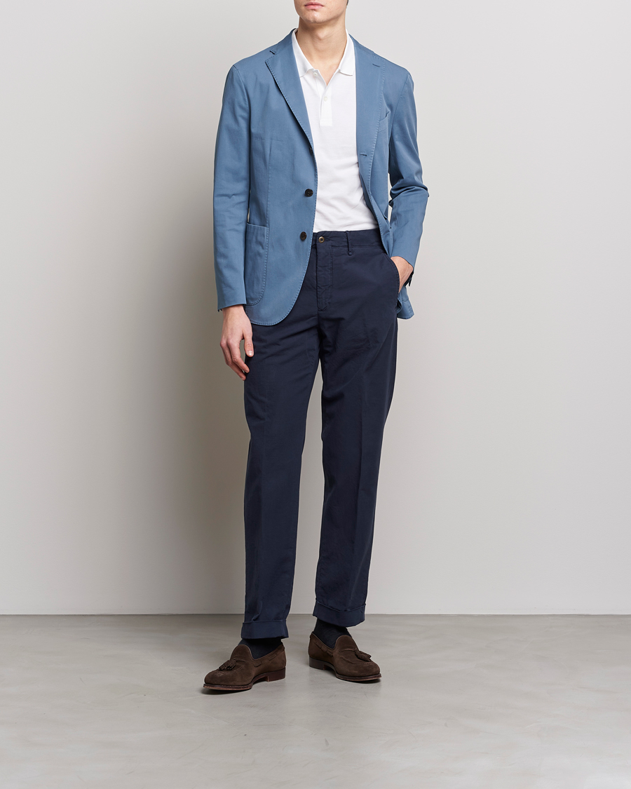 Hombres | Blazers | Boglioli | K Jacket Cotton Stretch Blazer Dusty Blue