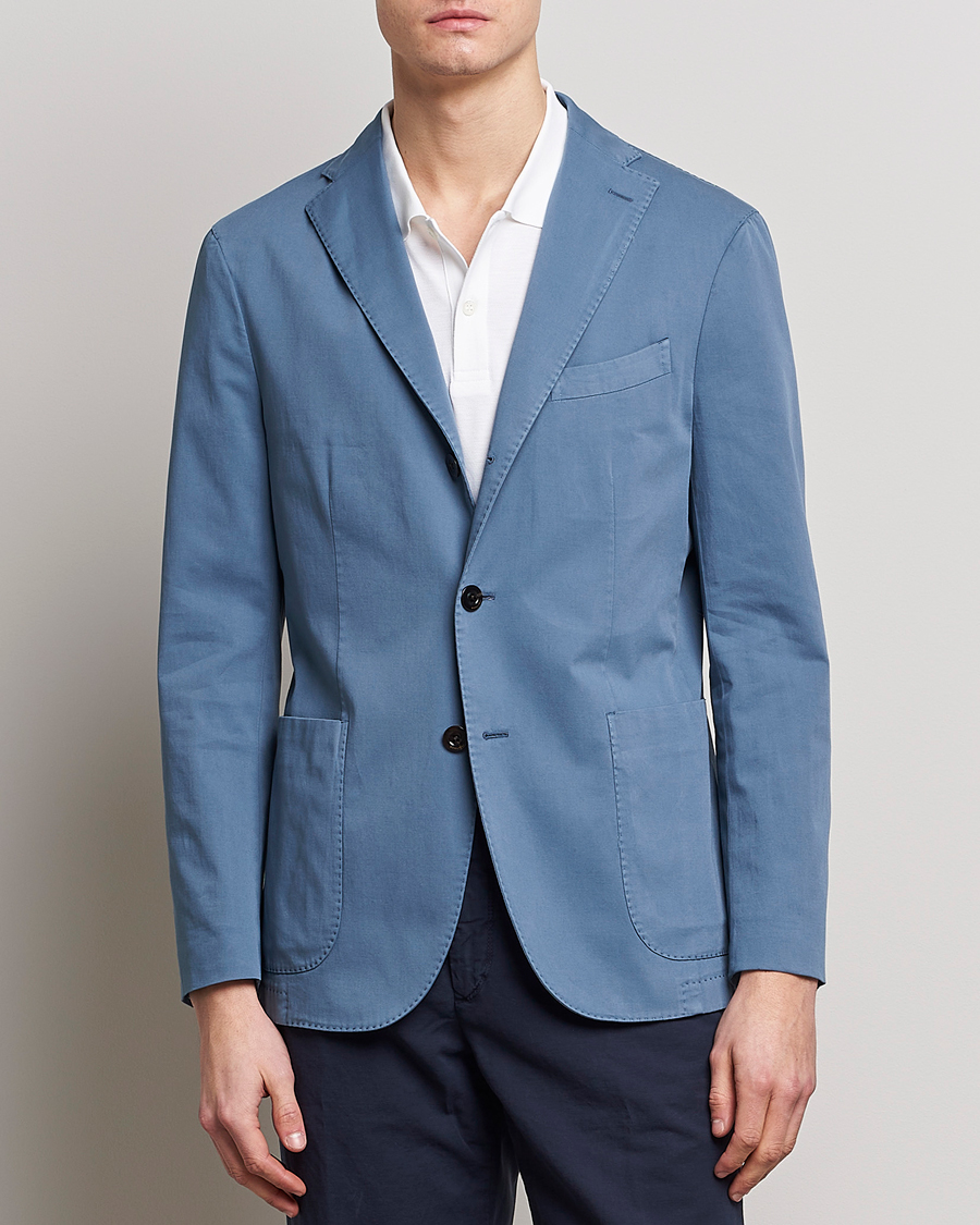 Hombres | Blazers | Boglioli | K Jacket Cotton Stretch Blazer Dusty Blue