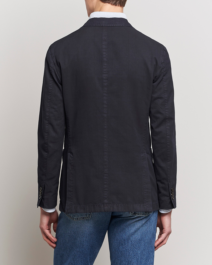 Hombres | Blazers | Boglioli | Cotton/Silk Prince Of Wales Check Blazer Navy