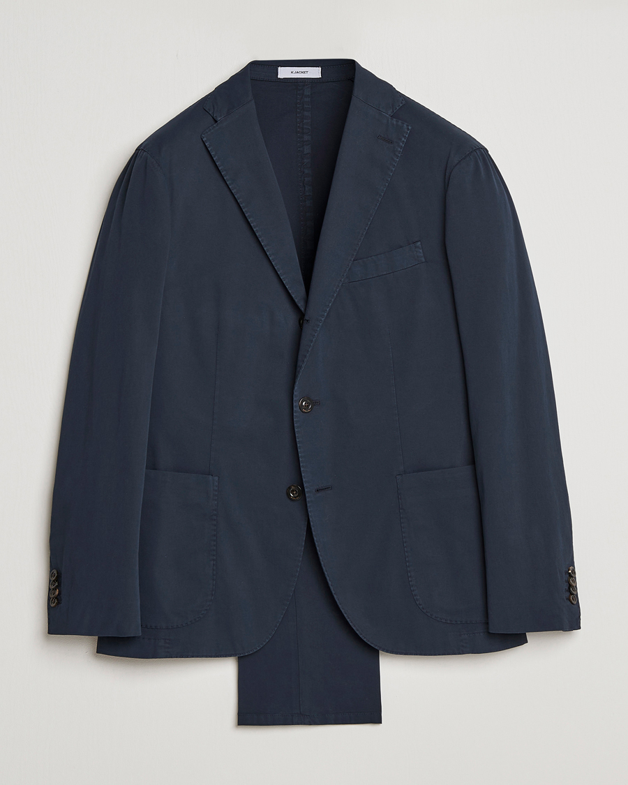 Hombres | Trajes | Boglioli | K Jacket Cotton Stretch Suit Navy