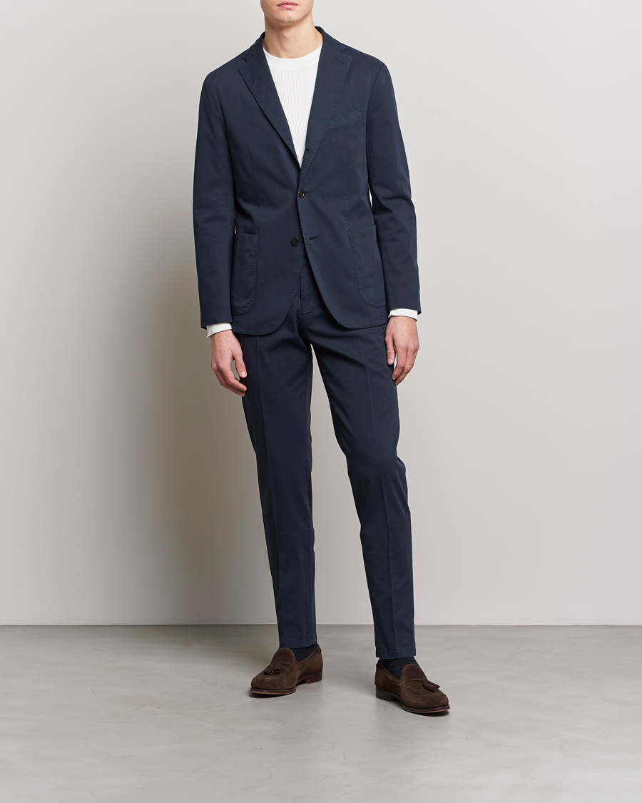 Hombres | Trajes | Boglioli | K Jacket Cotton Stretch Suit Navy