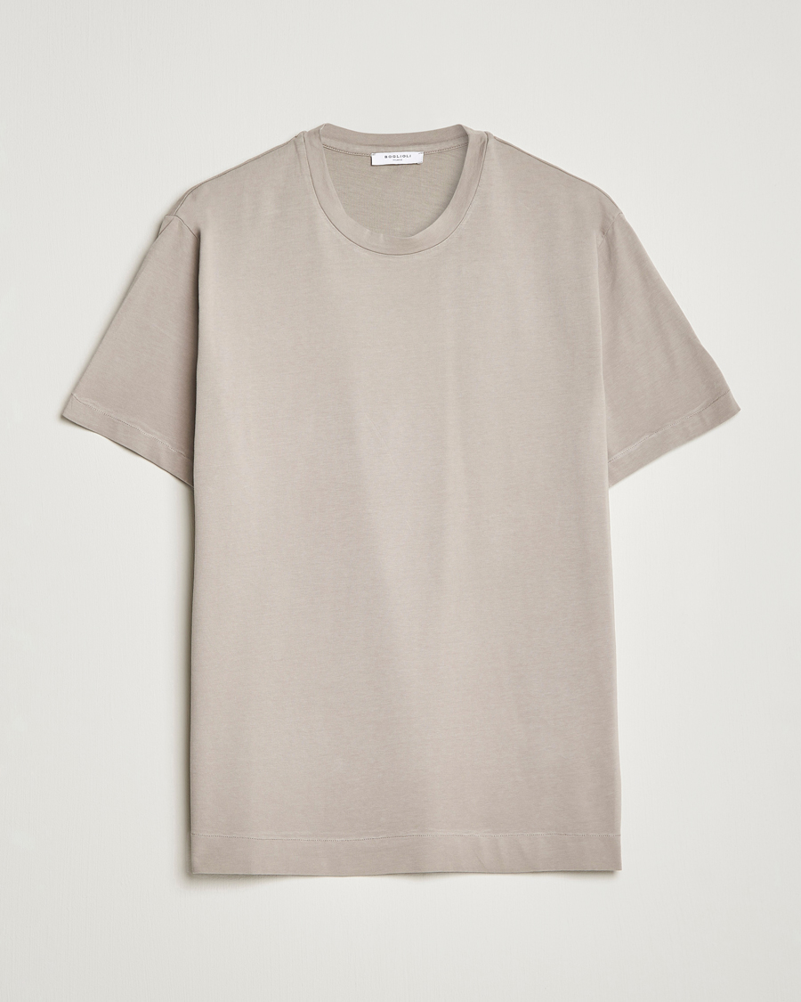 Hombres | Camisetas | Boglioli | Short Sleeve T-Shirt Washed Grey