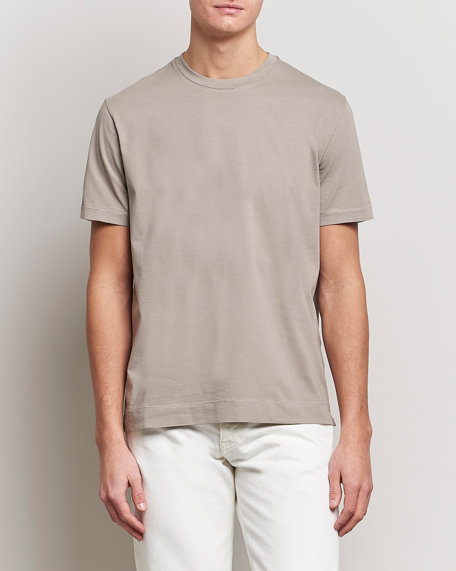 Hombres | Camisetas | Boglioli | Short Sleeve T-Shirt Washed Grey
