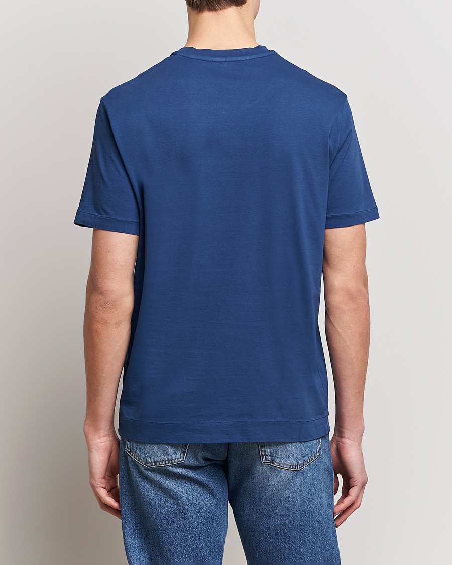 Hombres | Camisetas | Boglioli | Short Sleeve T-Shirt Washed Navy