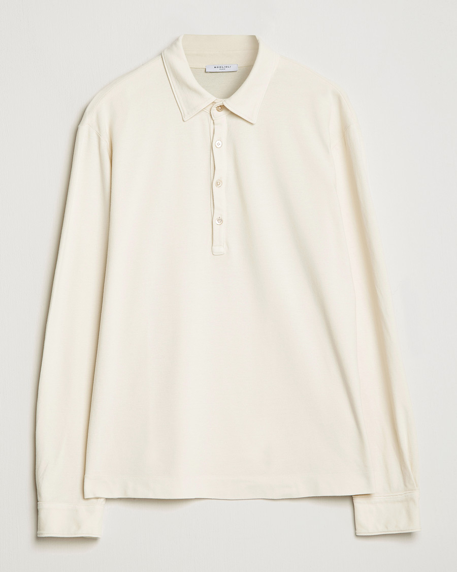 Hombres | Jerséis y prendas de punto | Boglioli | Long Sleeve Polo Beige