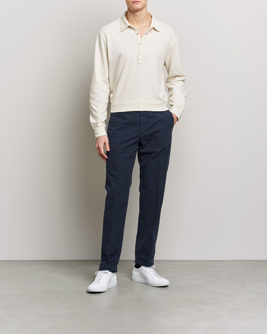 Hombres | Jerséis y prendas de punto | Boglioli | Long Sleeve Polo Beige
