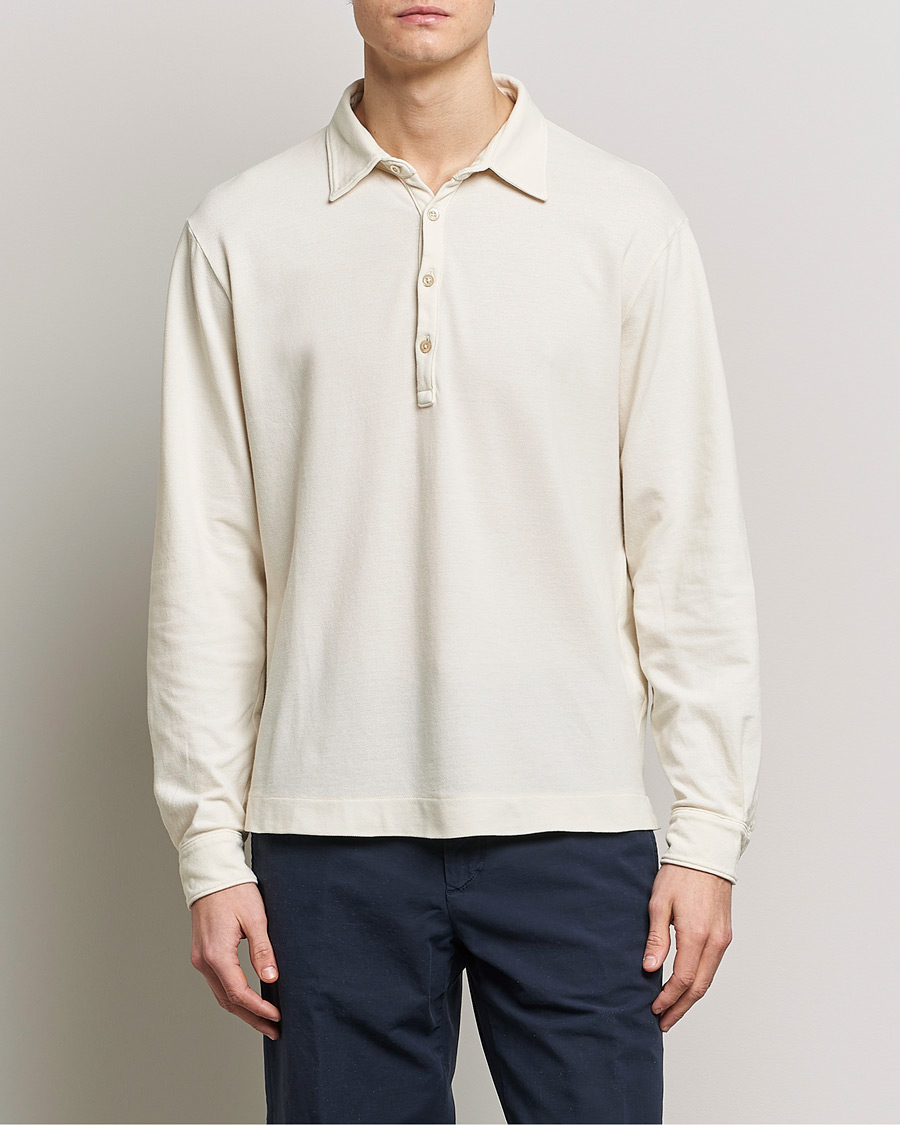 Hombres | Jerséis y prendas de punto | Boglioli | Long Sleeve Polo Beige
