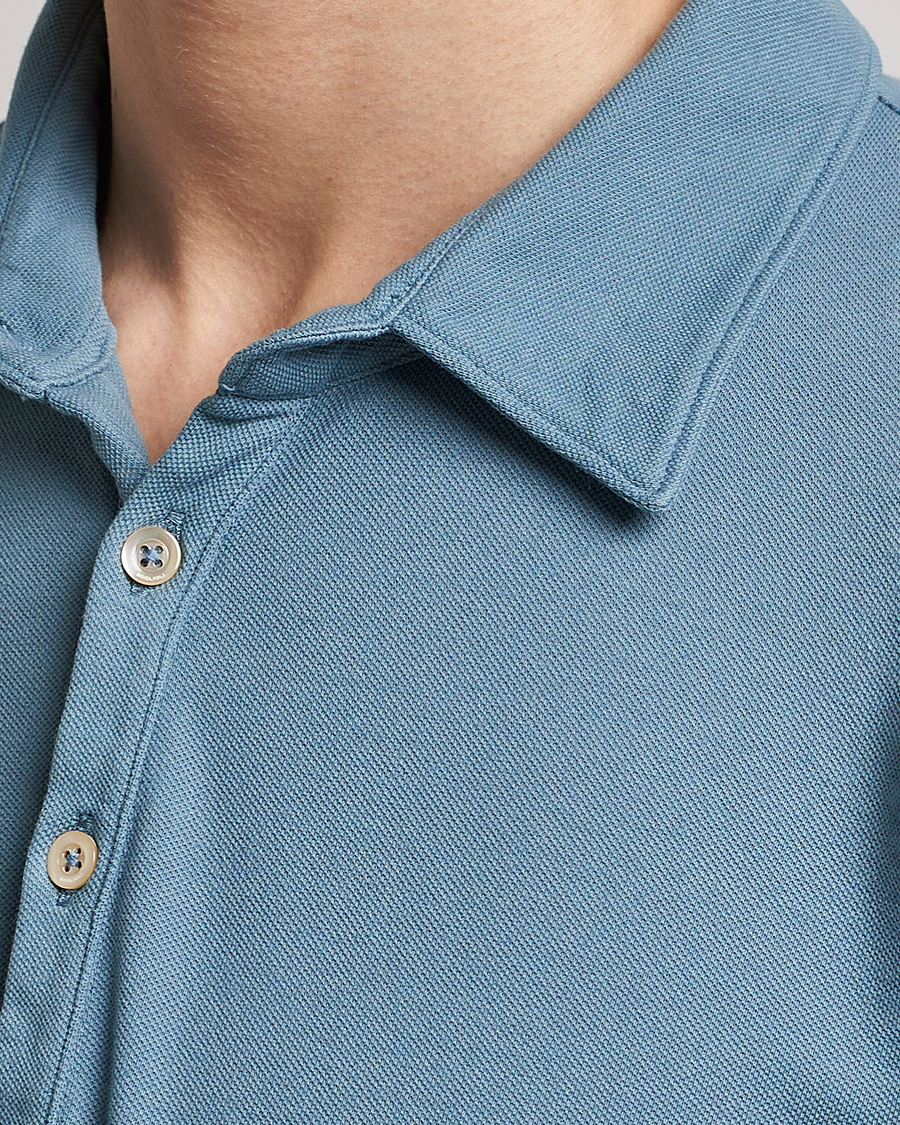 Hombres | Jerséis y prendas de punto | Boglioli | Long Sleeve Polo Light Blue