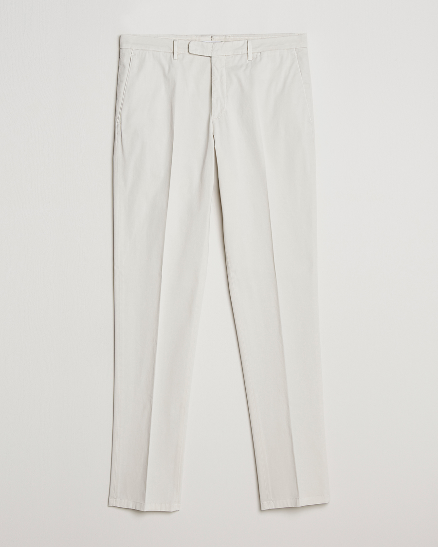 Hombres | Pantalones | Boglioli | Cotton Stretch Chinos Off White