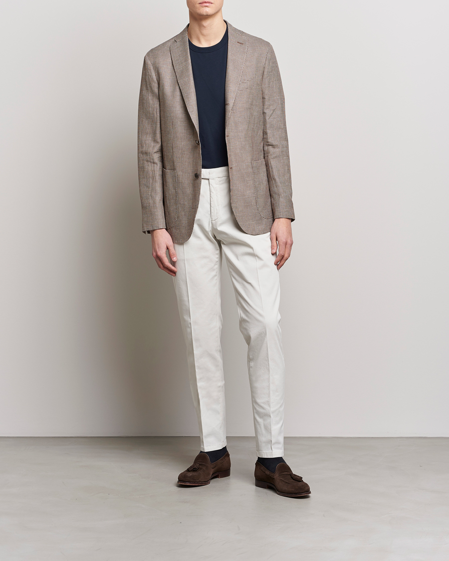 Hombres | Pantalones | Boglioli | Cotton Stretch Chinos Off White