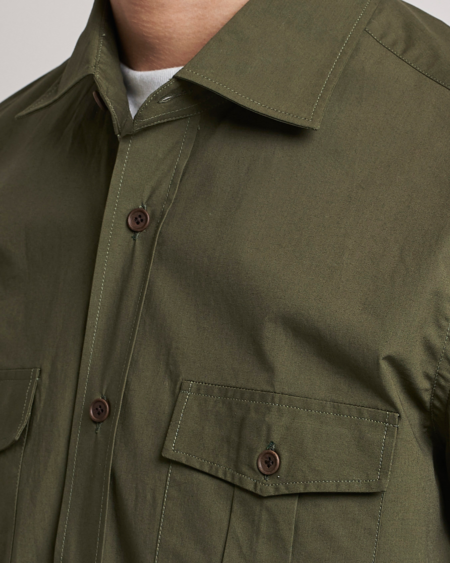 Hombres | Camisas | Mazzarelli | Safari Overshirt Olive