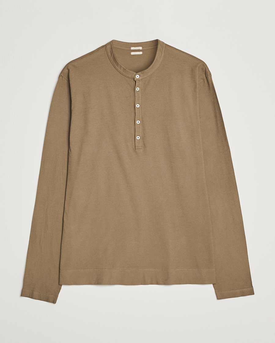 Hombres | Jerséis y prendas de punto | Massimo Alba | Hawai Watercolor Henley Green Desert