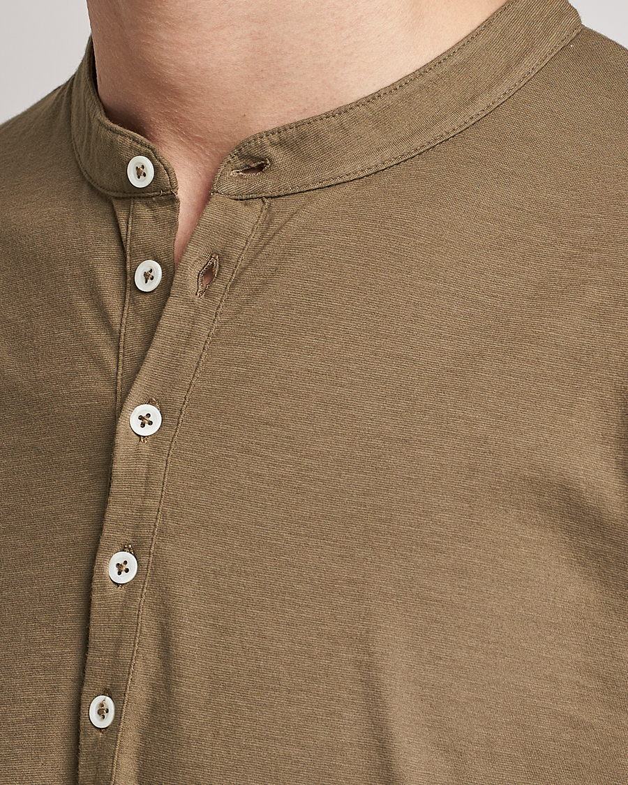 Hombres | Jerséis y prendas de punto | Massimo Alba | Hawai Watercolor Henley Green Desert