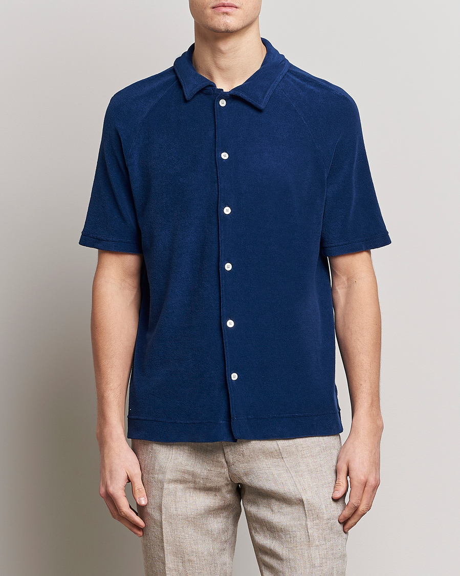 Hombres | Polos | Massimo Alba | Terry Polo Shirt Navy