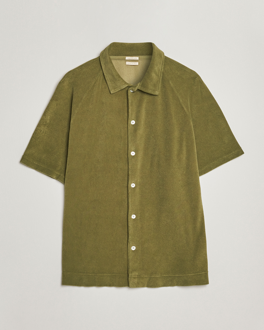 Hombres | Polos | Massimo Alba | Terry Polo Shirt Green Desert