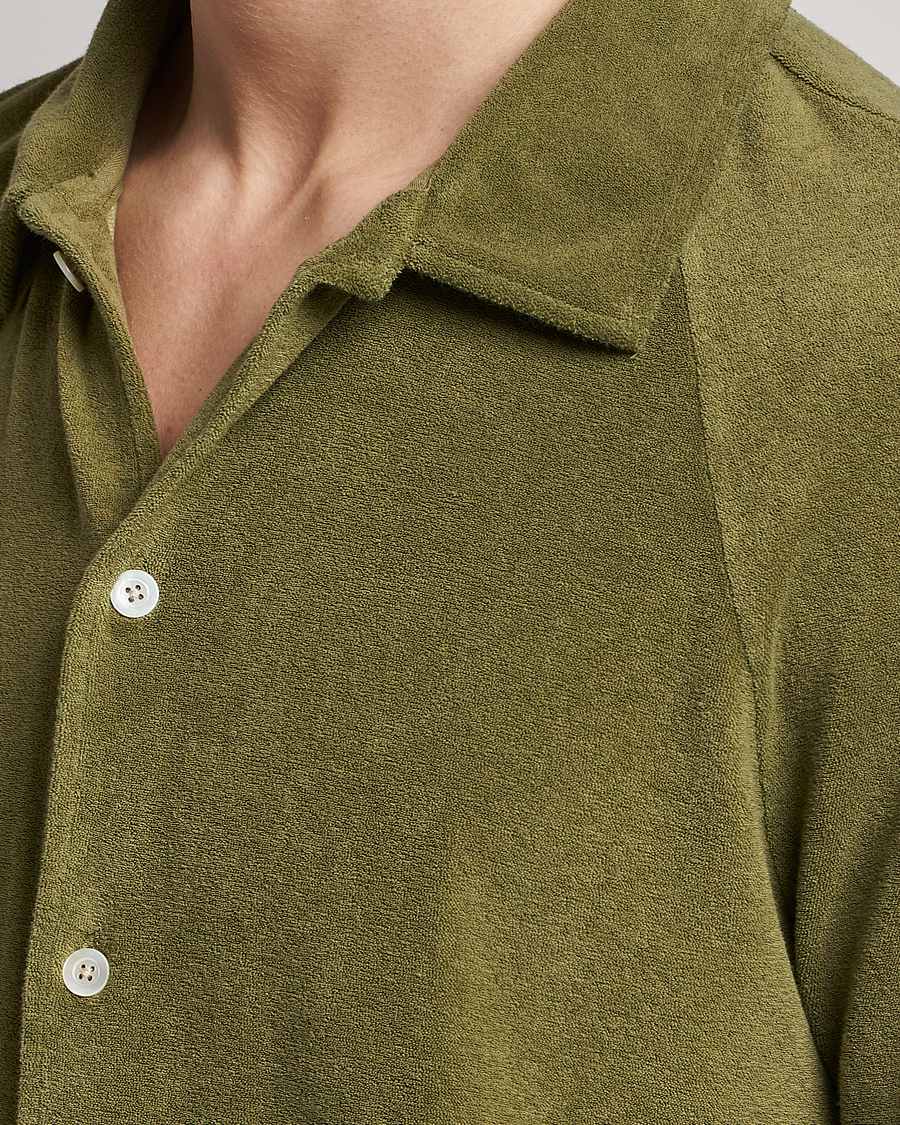 Hombres | Polos | Massimo Alba | Terry Polo Shirt Green Desert