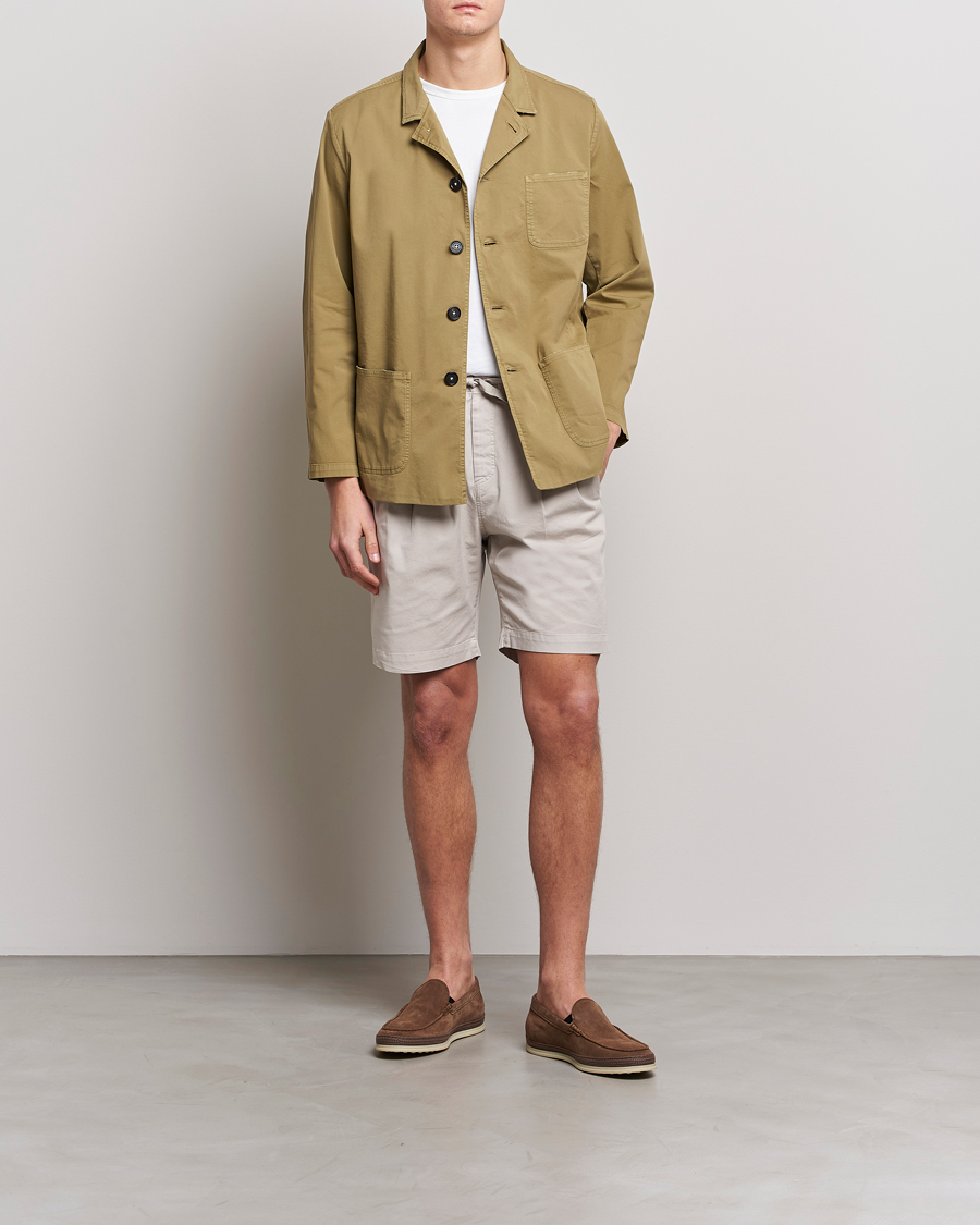 Hombres | Abrigos y chaquetas | Massimo Alba | Florida Stone Washed Shirt Jacket Green Desert