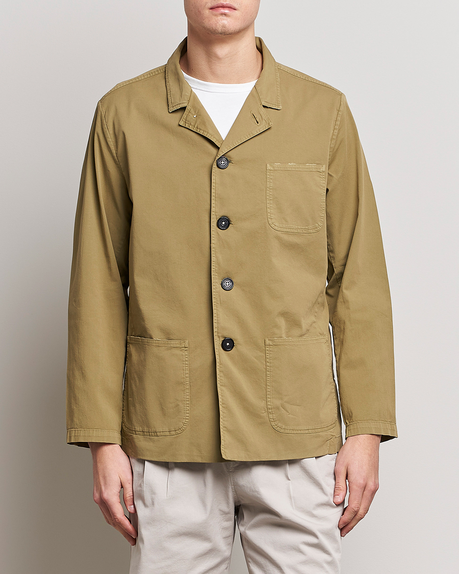 Hombres | Abrigos y chaquetas | Massimo Alba | Florida Stone Washed Shirt Jacket Green Desert