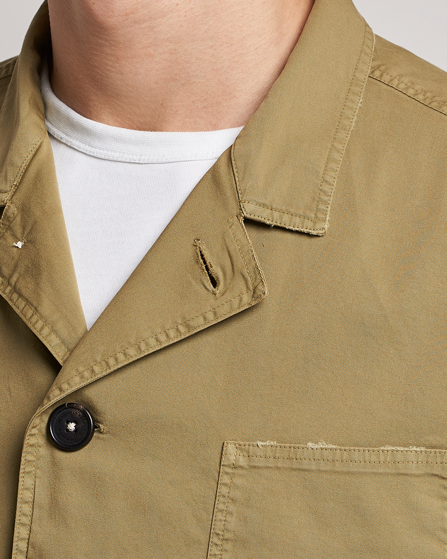 Hombres | Abrigos y chaquetas | Massimo Alba | Florida Stone Washed Shirt Jacket Green Desert