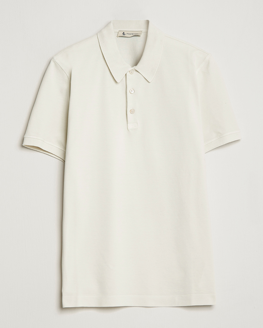 Hombres | Polos | Piacenza Cashmere | Portofino Short Sleeve Polo Off White
