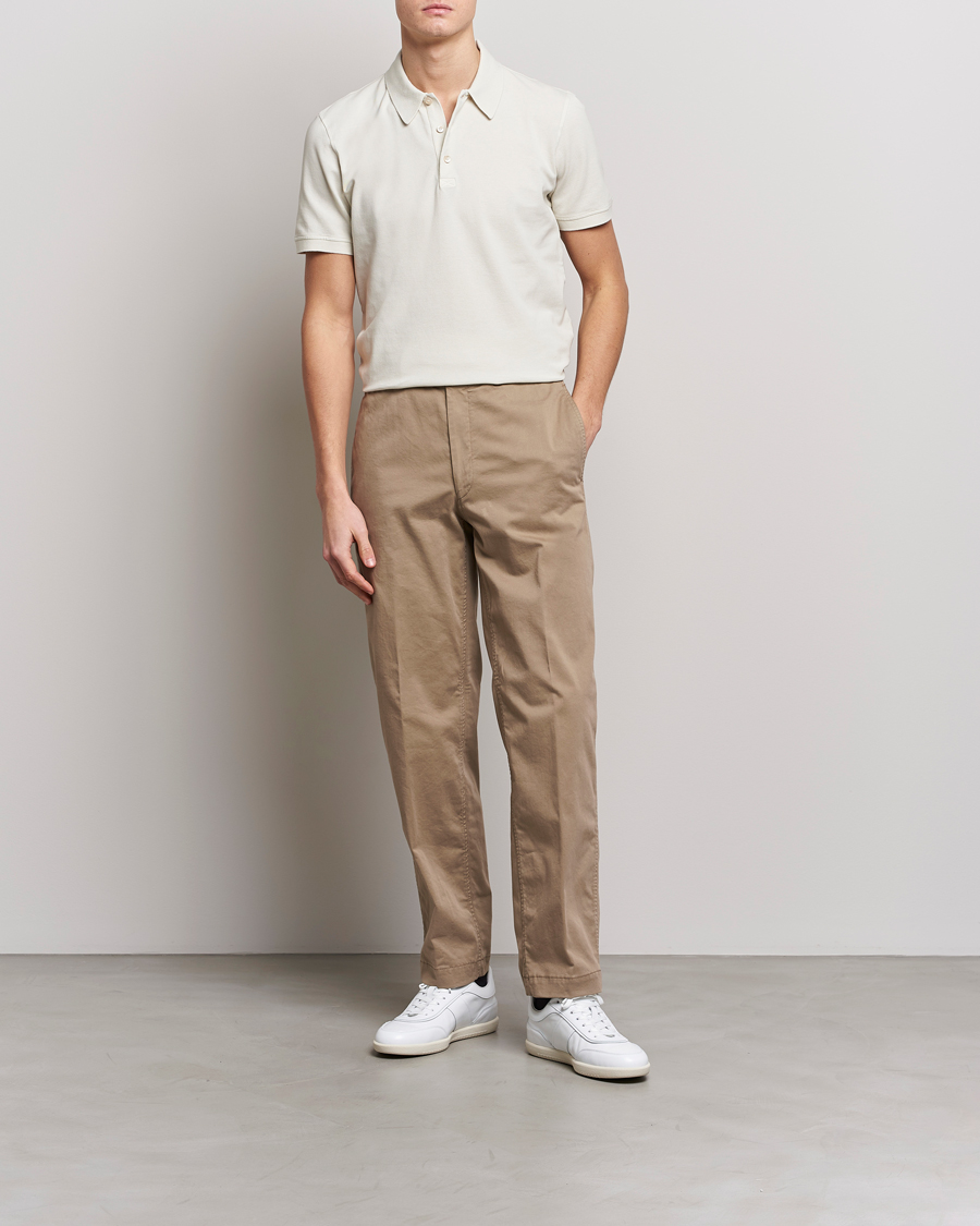 Hombres | Polos | Piacenza Cashmere | Portofino Short Sleeve Polo Off White