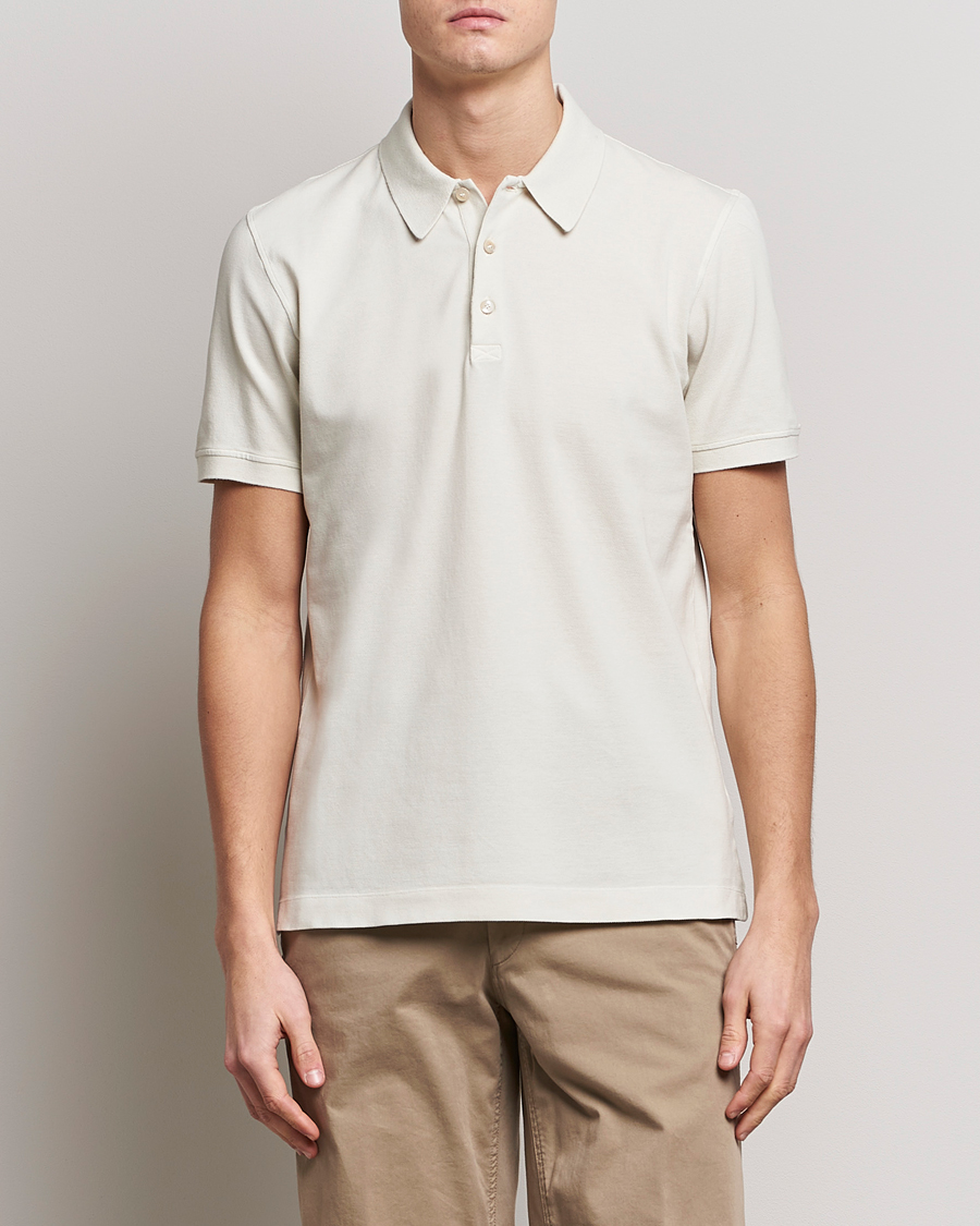 Hombres | Polos | Piacenza Cashmere | Portofino Short Sleeve Polo Off White